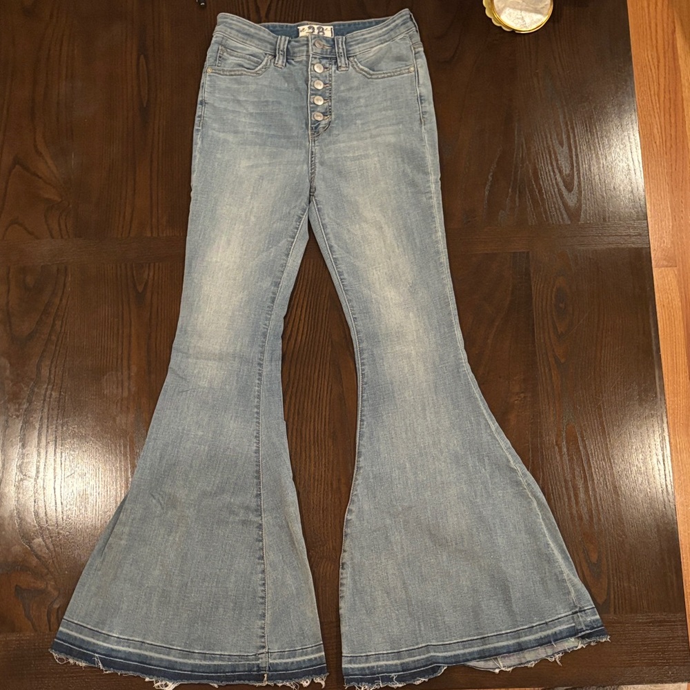 Free People Light Blue Wide Leg Jeans